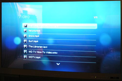 WD TV HD Media Player Video list