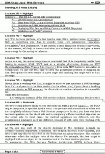 Native screen shot of bookmark page; this can get cluttered and hard to navigate too.