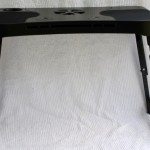 Legs fully extended. Prior images show the "bed tray" height.
