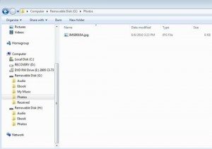 Contents of the TCPW, as shown using default Windows 7 USB