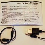 Manual, 3.5mm-to-3.5mm audio cable, 3.5mm-to-USB recharging cable