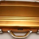 The Mezzi M-Zero Gold Aluminum Briefcase-the same briefcase that made a cameo appearance on the NBC show "Chuck".