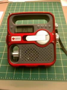 Front view. The volume knob is the one beside the speaker.