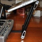 side view, showing acute adjustment for laptop.