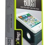 Wireless speaker by iFrogz amplifies sound from SmartPhones.