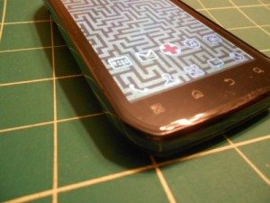 Freshly applied screen- you can barely see the edges.