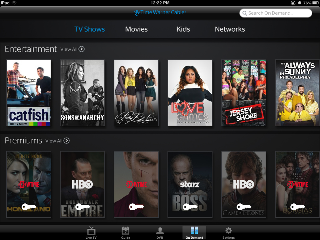 Time Warner Cable iOS app adds access to OnDemand programming The