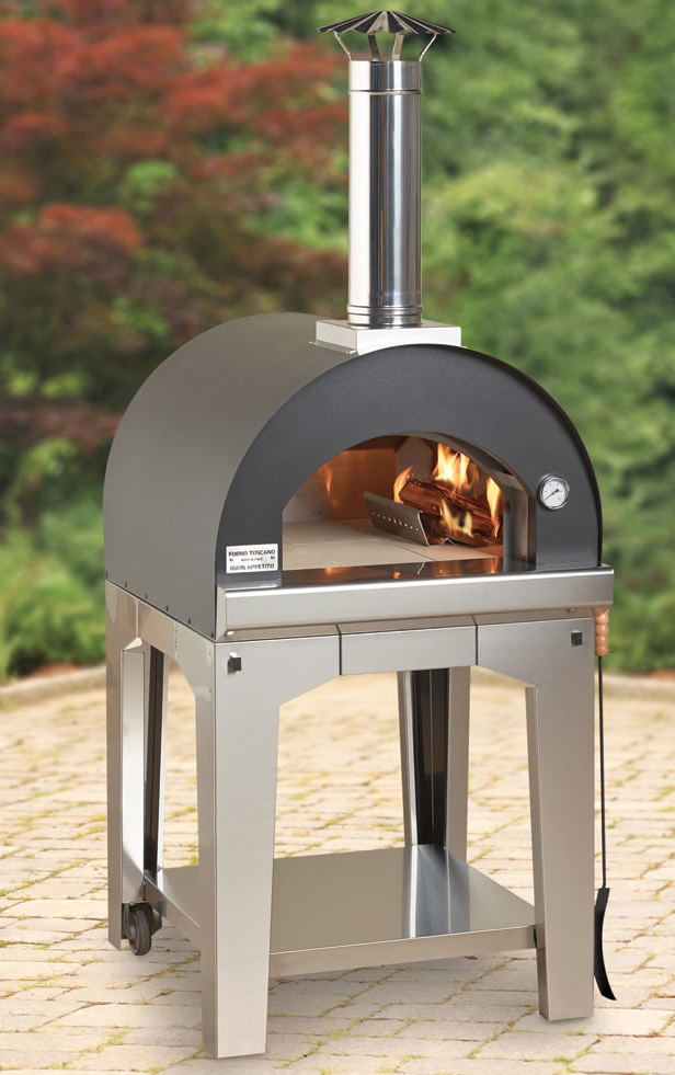 ... bother with delivery? Make your own pizza in this wood-burning oven