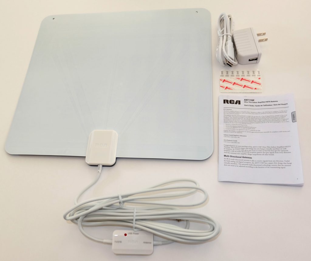 thumbnail image 2 of RCA Amplified Indoor HDTV Antenna – 55 Mile Range, Multi-Directional, Flat (ANTB55E) – Open Box 2 of 5