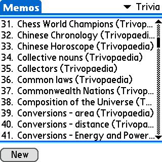 Trivia List 2