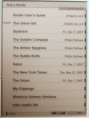 kindle home screen