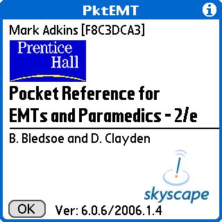 Pocket EMT Opening Screen