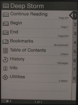 screenshot of single book menu