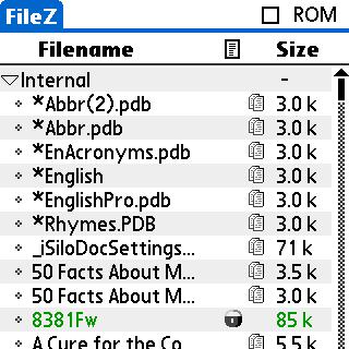 FileZ file list