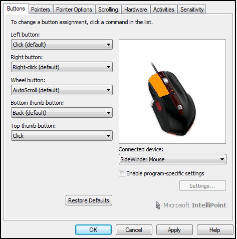 microsoft sidewinder driver