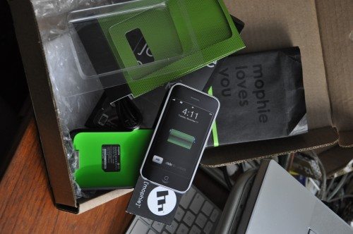 Full packaging for Mophie Juice Box.