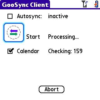 Main Screen- during a sync