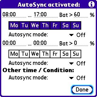 Autosync Preferences Screen