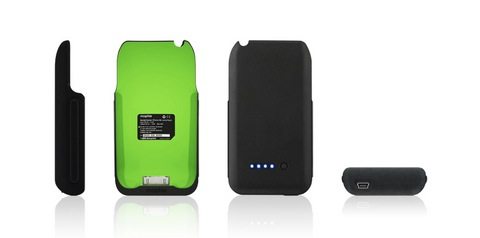 The interior and exterior of the Mophie Juice Pack can be had in any color scheme you want - provided you want flat black with day-glo green inside!