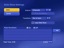 Picture slideshow settings