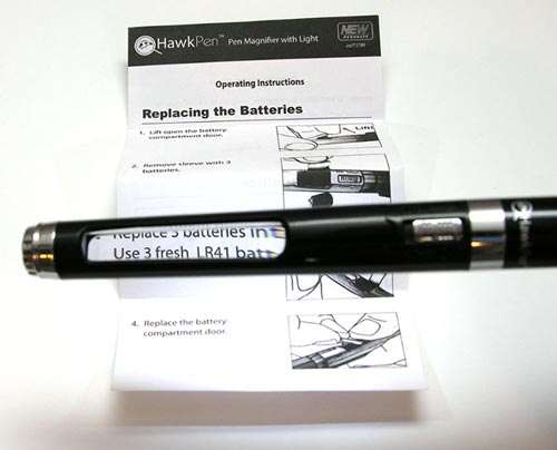 pen with lighted magnifier