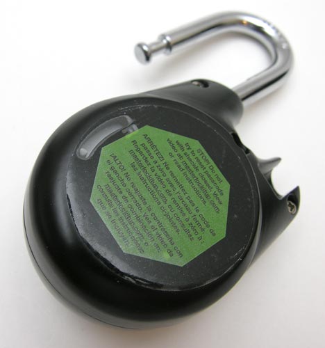 master combination lock with key on back