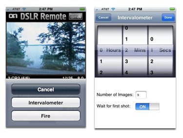 DSLR Remote Intervalometer - timing settings