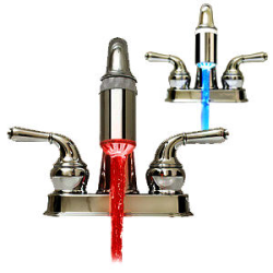 red blue faucet light