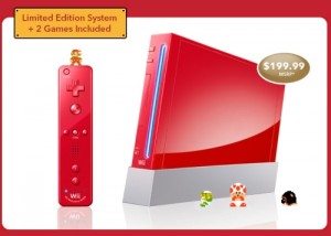 nintendo wii red super mario limited edition