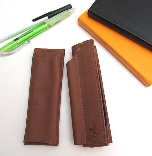 Leather Pen Holder, One Writing Instrument