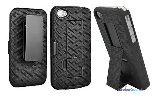 wirelessground iphone4 holster case combo