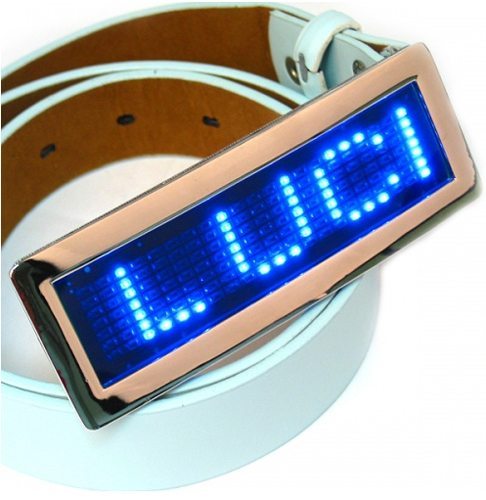 Unisex LED Belt buckle Light-Up Programmable Message Metal Battery-Powered US 