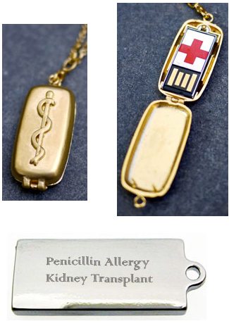 Medical on sale usb necklace