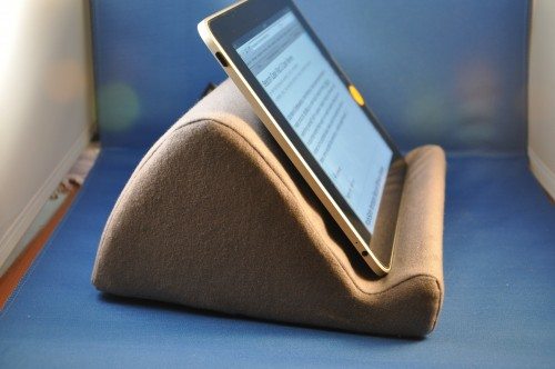 The Wedgestand holds an iPad in landscape mode very securely.