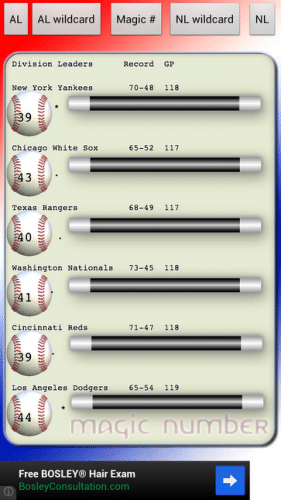 MLB WildcardMagicNumber Screen
