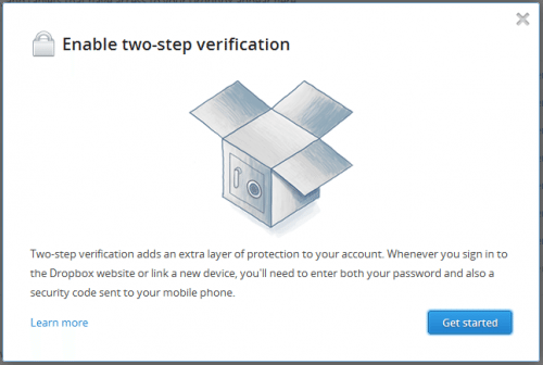 dropbox 2 step 2