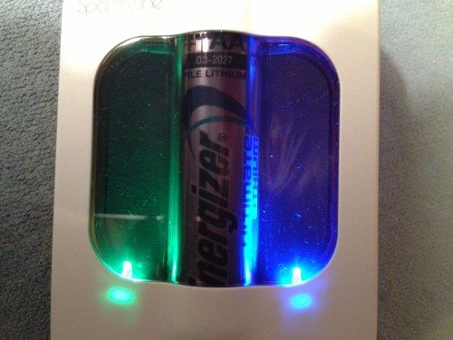 Multi-colored LEDS blink to inform you of signal and battery status.