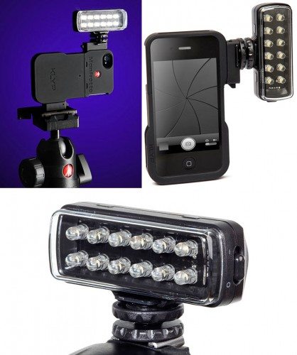 manfrotto klyp case and led flash iphone