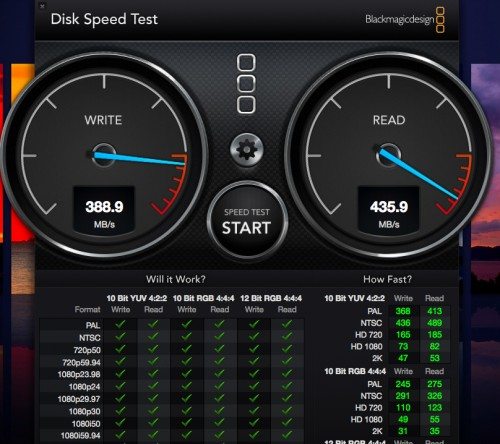 Speed test with MacBook Air internal SSD