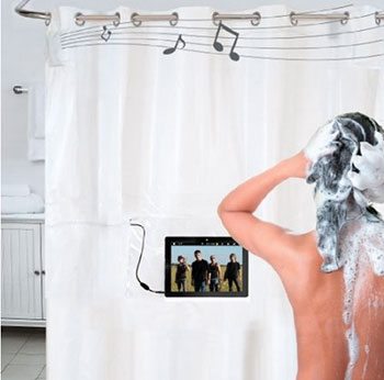 Showertunes Shower Curtain Now You, See Through Shower Curtain Liner