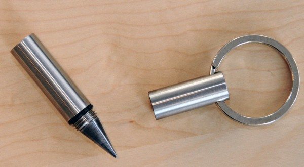 metal inkless pen and keyring