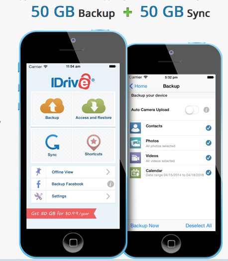 idrive mobile app