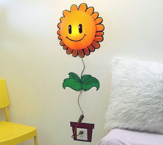 happy sunflower wall lamp 2