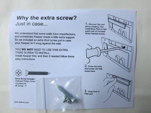 Walhub extra screw