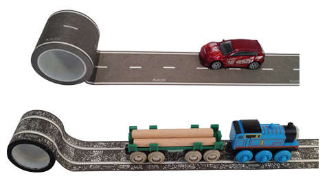 PlayTape lets your child (or you) lay down roads or train track