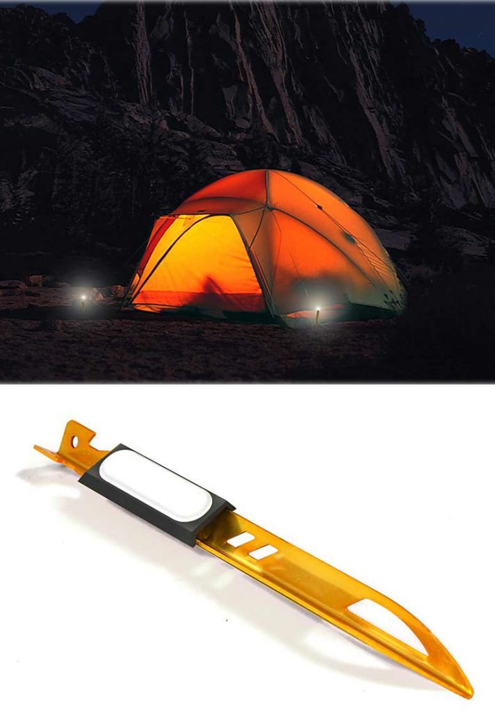 Pin Lights stake your tent and light up your campsite