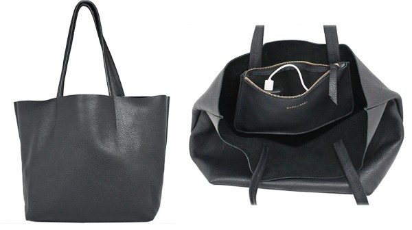 large leather charging tote