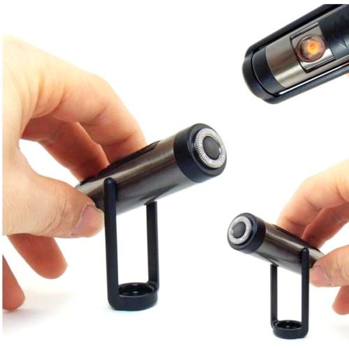 mini travel electric shaver and cigarette lighter