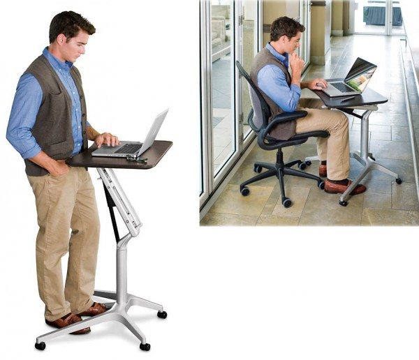 levenger sit to stand rolling workstation