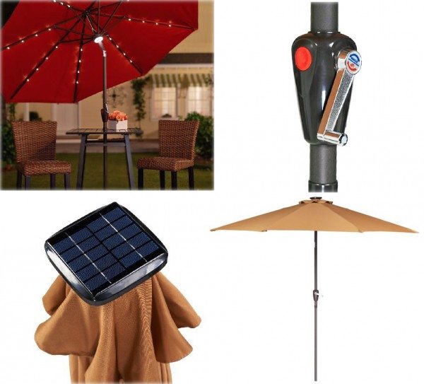 Light up the night with this solar patio umbrella The Gadgeteer